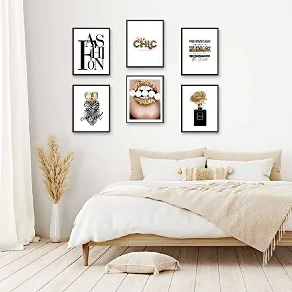 ALAYRA Glam Gold Fashion Wall Decor Girls Room Decor Wall Art Prints Black and Gold BE WILD/BE PATIENT/BE GENTLE/FASHION CHIC Art Posters Bedroom Gallery Wall Decor (11"x14" UNFRAMED) 01 - Image 2