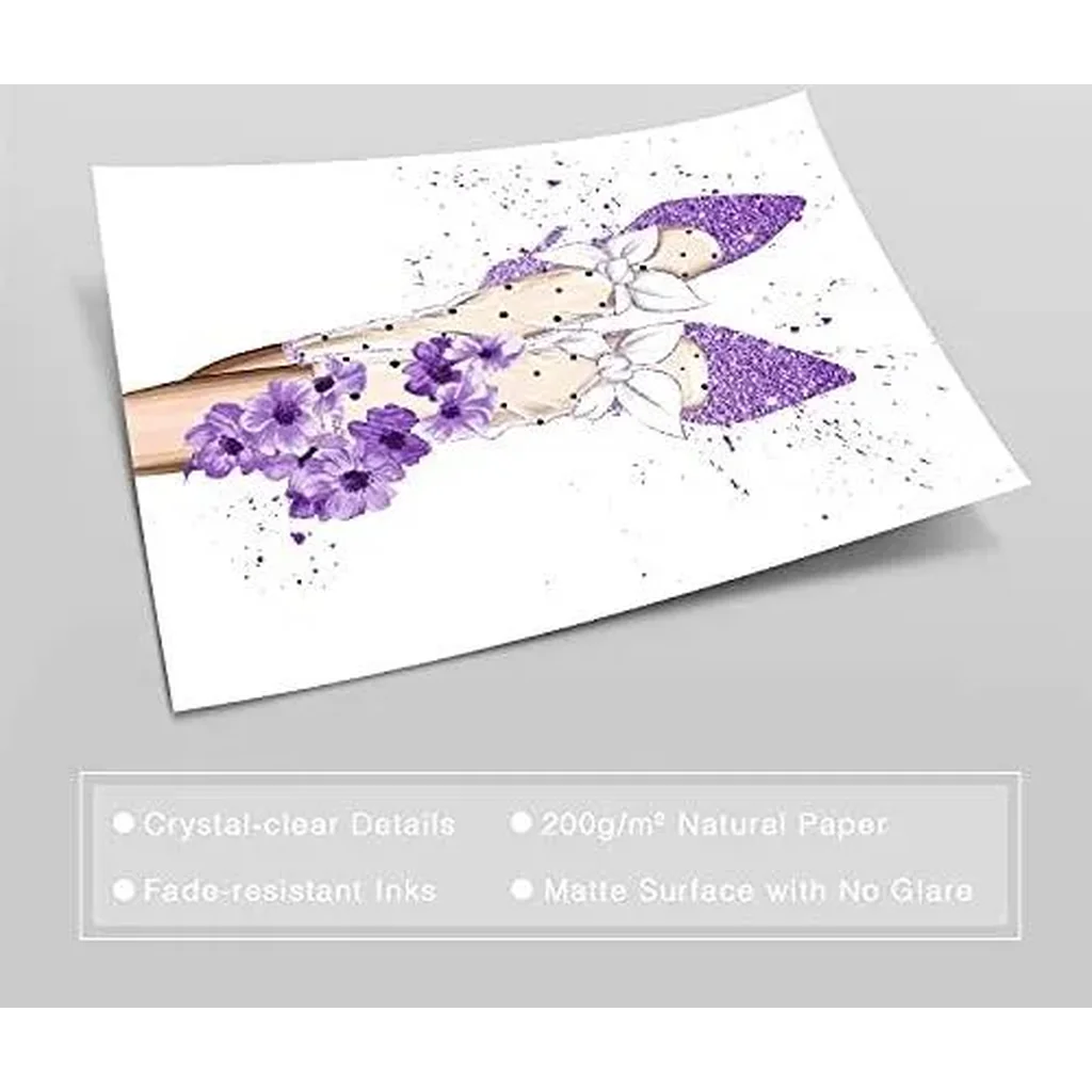 ALAYRA Glam Purple Fashion Wall Art Prints Girl Room Decor Makeup Posters Bedroom Art Makeup Room Artwork Set of 6 High Heels Perfume Flower Art Posters (Fashion Theme A, 6x 8"x10" UNFRAMED) 01 - Image 4