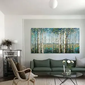 ALAYRA Glass Surface Wall Art Decor Canvas Painting 20x40inch Multi 01