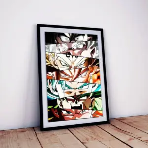 ALAYRA Goku Dragon Ball Z Movies Poster Wall Art for Room and Offic HD Quality (Multicolour, 12 X 18 inch, Framed) 01