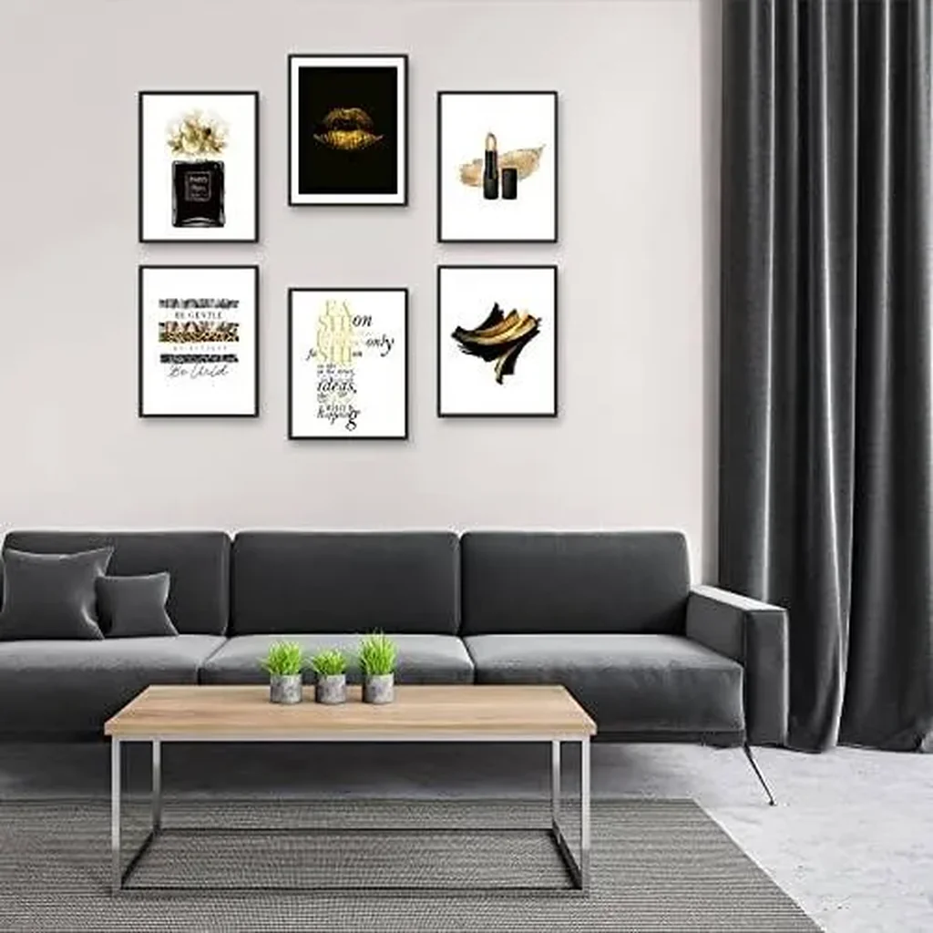 ALAYRA Gorgeous Black and Gold Fashion Art Prints Room Decor Glam Golden Flower Lipstick Perfume Bottle Art Poster Designer Artwork Stylish Quotes & Sayings Home Art Decor (11"x14" UNFRAMED) 01 - Image 6