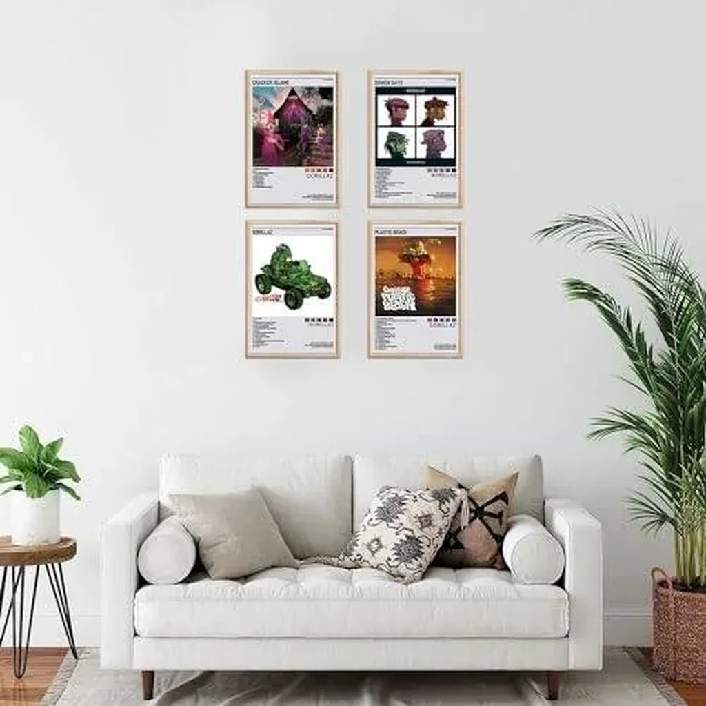 ALAYRA Gorillaz Posters Music Album Cover Posters HD Prints Canvas Wall Art Room Aesthetic Pictures Set of 4 for Living Room Bedroom Music Classroom Posters Girls Wall Decor Art 8x12 inch Unframed 01 - Image 4