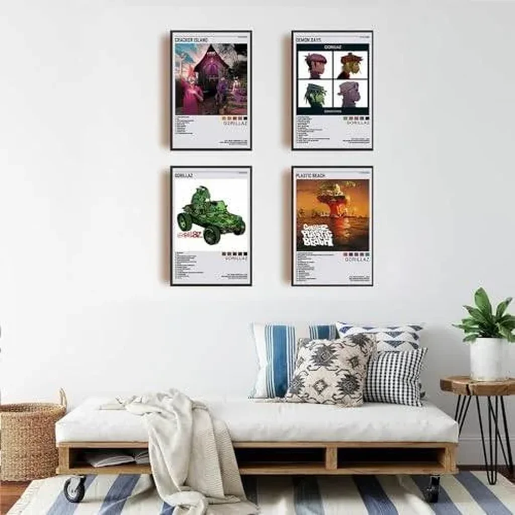 ALAYRA Gorillaz Posters Music Album Cover Posters HD Prints Canvas Wall Art Room Aesthetic Pictures Set of 4 for Living Room Bedroom Music Classroom Posters Girls Wall Decor Art 8x12 inch Unframed 01 - Image 5