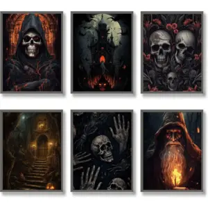 ALAYRA Gothic Room Decor Witchy Wall Decor Aesthetic Halloween Party Gothic Manor Portraits Horror Pictures House Creepy Portraits Pictures Spooky Creepy Posters Goth Art Prints (11"x14" UNFRAMED) 01