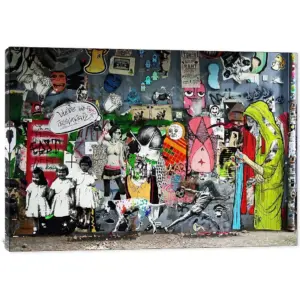 ALAYRA Graffiti Canvas Wall Art - Pop Street Art Canvas Prints for Wall Decor, Cool Graffiti Framed Artwork for Guys Bedroom Man Cave Ready to Hang (12W x18H) 02