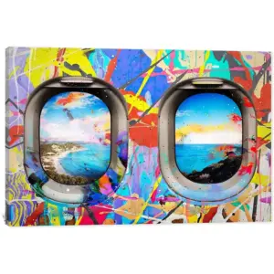 ALAYRA Graffiti Canvas Wall Art - Pop Street Art Canvas Prints for Wall Decor, Cool Graffiti Framed Artwork for Guys Bedroom Man Cave Ready to Hang (18W x24H) 01