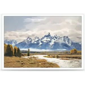 ALAYRA Grand Teton Mountains Colorful National Park Posters Towering Snow Capped Mountains Landscape Wall Art Culture For Home Bedroom Living Room Living Dorm Office Wall Decor 12x16in Unframed 01