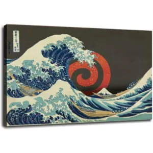 ALAYRA Greatwave Poster Stars Canvas Prints Starry Sky Wall Art For Home Office Decorations With Framed 24"x16" 01