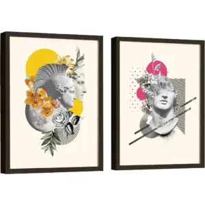 ALAYRA Greek Mythology Decor - 12x16 Ancient Greek Decor, Greek God Poster, Roman Head Sculpture Wall Prints, Abstract Greek Art Statue David Painting for Home Bedroom Decorations (UNFRAMED) 01