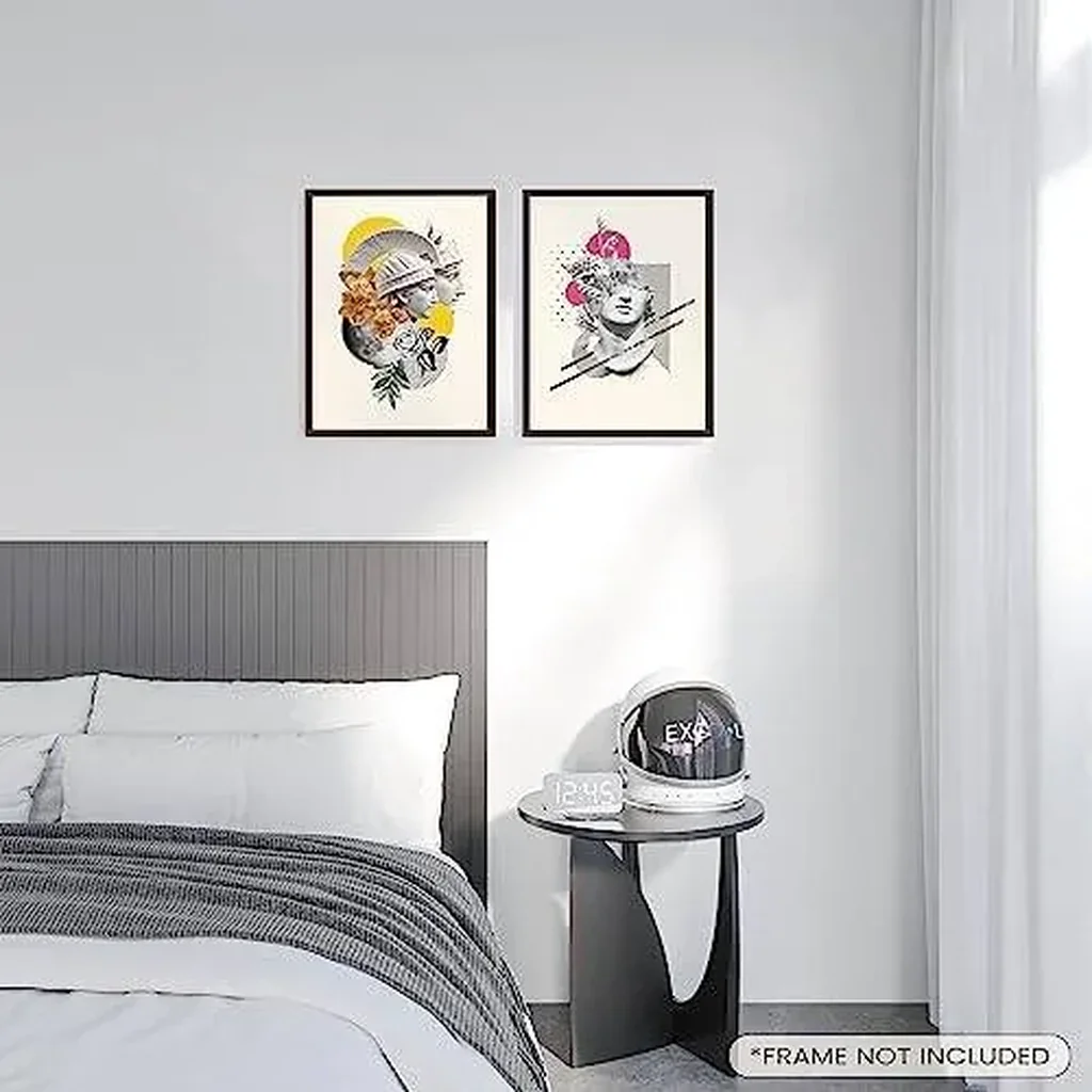 ALAYRA Greek Mythology Decor - 12x16 Ancient Greek Decor, Greek God Poster, Roman Head Sculpture Wall Prints, Abstract Greek Art Statue David Painting for Home Bedroom Decorations (UNFRAMED) 01 - Image 4
