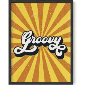 ALAYRA Groovy Posters Retro 70s Wall Art, Hippie Room Decor, Trippy Posters for Bedroom, Indie Aesthetic Poster for Room, Vintage Groovy Rays Print (Unframed, 12 x 16) 01