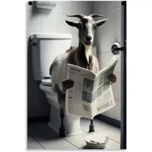 ALAYRA Gynaver Goat Poster Canvas Wall Art for Bathroom, Funny Graffiti Bedroom Wall Decor, Painting for Living Room, Restroom Picture 12x18inch(30x45cm) Unframe-style-6 01