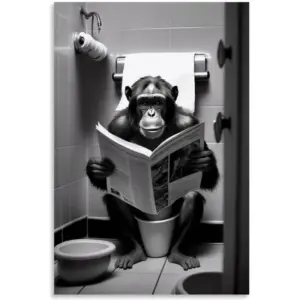 ALAYRA Gynaver Gorilla Poster Canvas Wall Art for Bathroom, Funny Graffiti Bedroom Wall Decor, Painting for Living Room, Restroom Picture 12x18inch(30x45cm) Unframe-style-7 01
