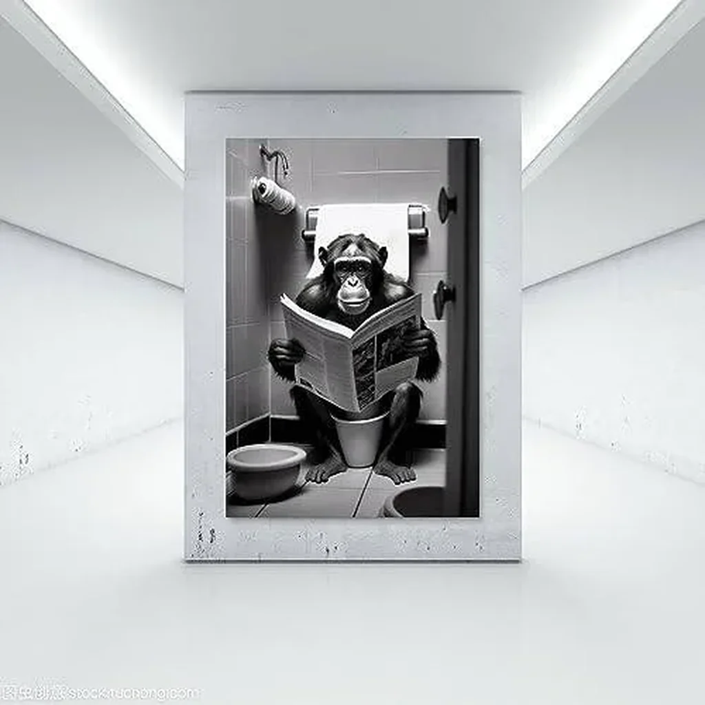 ALAYRA Gynaver Gorilla Poster Canvas Wall Art for Bathroom, Funny Graffiti Bedroom Wall Decor, Painting for Living Room, Restroom Picture 12x18inch(30x45cm) Unframe-style-7 01 - Image 6