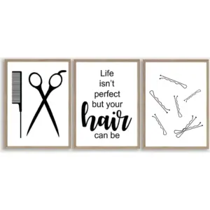 ALAYRA Hair Salon Wall Art Beauty Salon Pictures Wall Decor Fashion Hairdressing Scissors Hair Quote Posters And Prints Barbershop Canvas Wall Art for Hairdresser Haircut Tools Wall Art Unframed 01