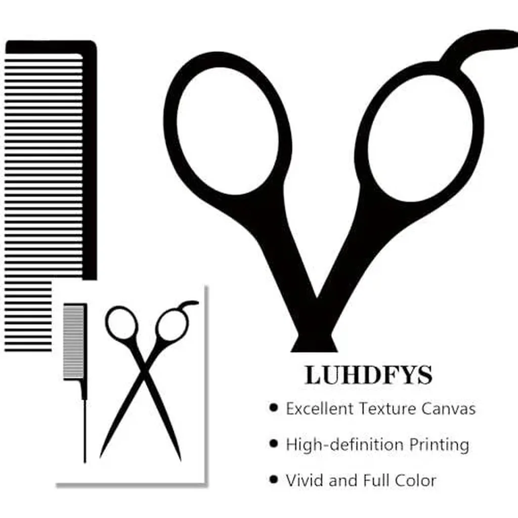 ALAYRA Hair Salon Wall Art Beauty Salon Pictures Wall Decor Fashion Hairdressing Scissors Hair Quote Posters And Prints Barbershop Canvas Wall Art for Hairdresser Haircut Tools Wall Art Unframed 01 - Image 5