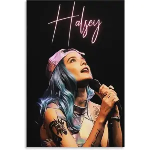 ALAYRA Halsey Cool 4 Canvas Poster Wall Decorative Art Painting Living Room Bedroom Decoration Gift Unframe-style12x18inch(30x45cm) 01
