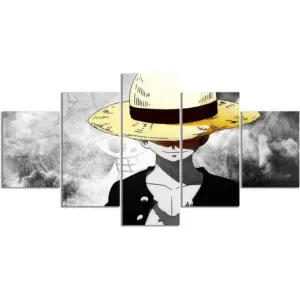 ALAYRA Hanyosa Anime One Piece Luffy Poster Print on Canvas The Straw Hat Pirates Wall Picture for Living Room Decor Wall Art, Unframed 01