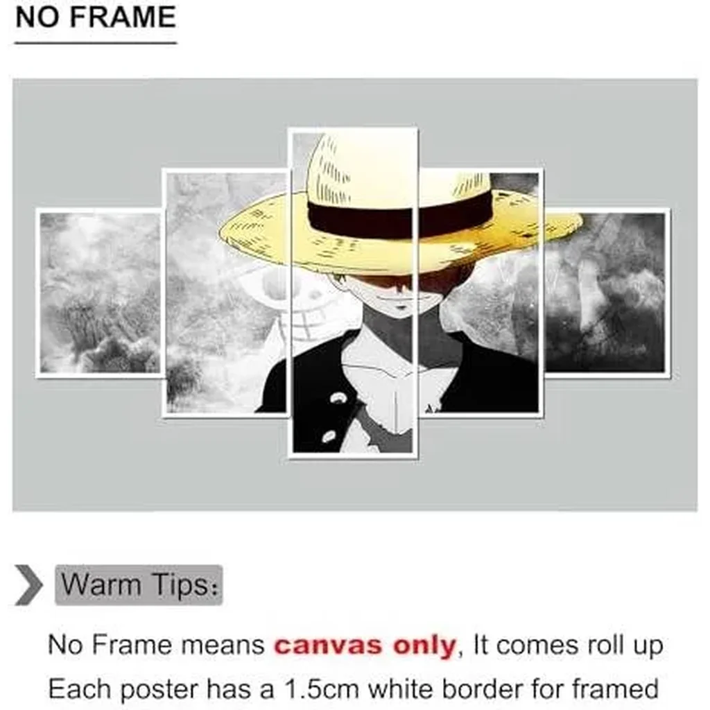 ALAYRA Hanyosa Anime One Piece Luffy Poster Print on Canvas The Straw Hat Pirates Wall Picture for Living Room Decor Wall Art, Unframed 01 - Image 3