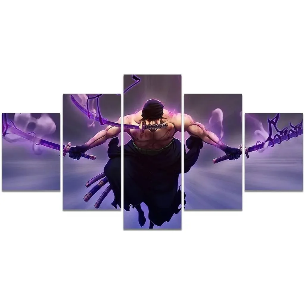 ALAYRA Hanyosa Anime Posters Zoro The King of Hell Canvas Painting Wall Art for Living Room Home Decor Boy Gift, Unframed 01