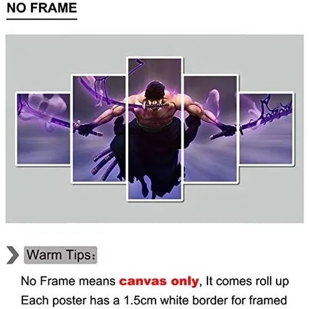 ALAYRA Hanyosa Anime Posters Zoro The King of Hell Canvas Painting Wall Art for Living Room Home Decor Boy Gift, Unframed 01 - Image 2