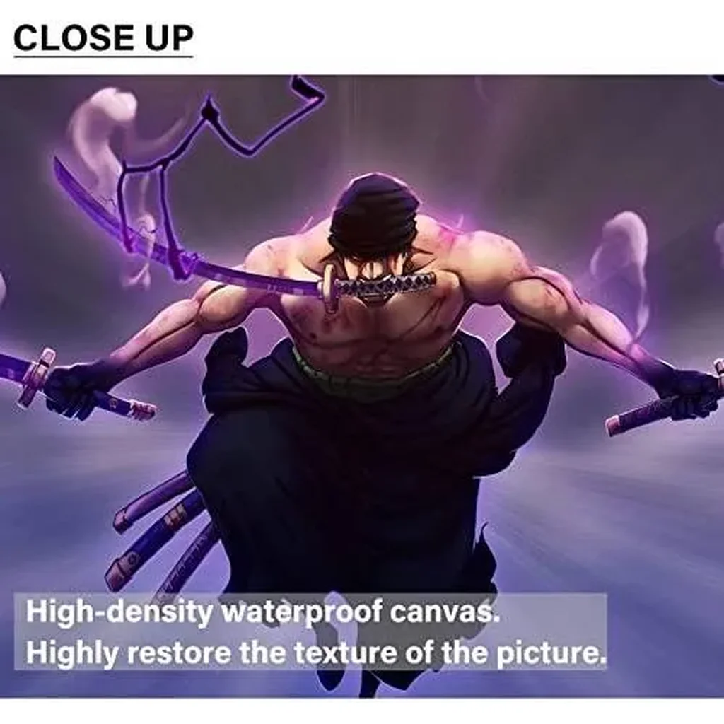 ALAYRA Hanyosa Anime Posters Zoro The King of Hell Canvas Painting Wall Art for Living Room Home Decor Boy Gift, Unframed 01 - Image 3