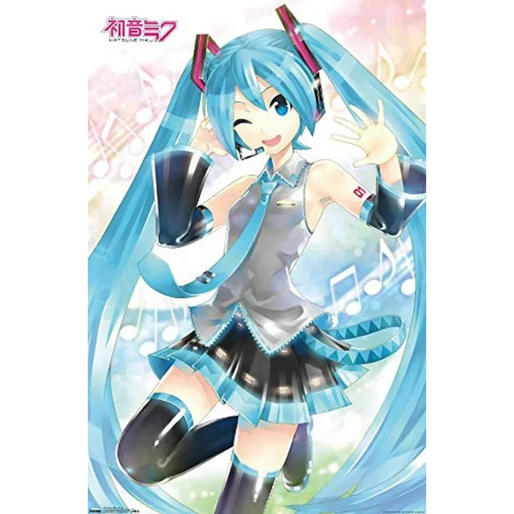 ALAYRA Hatsune Miku - Waving Wall Poster, 22.375" x 34", Unframed Version 01