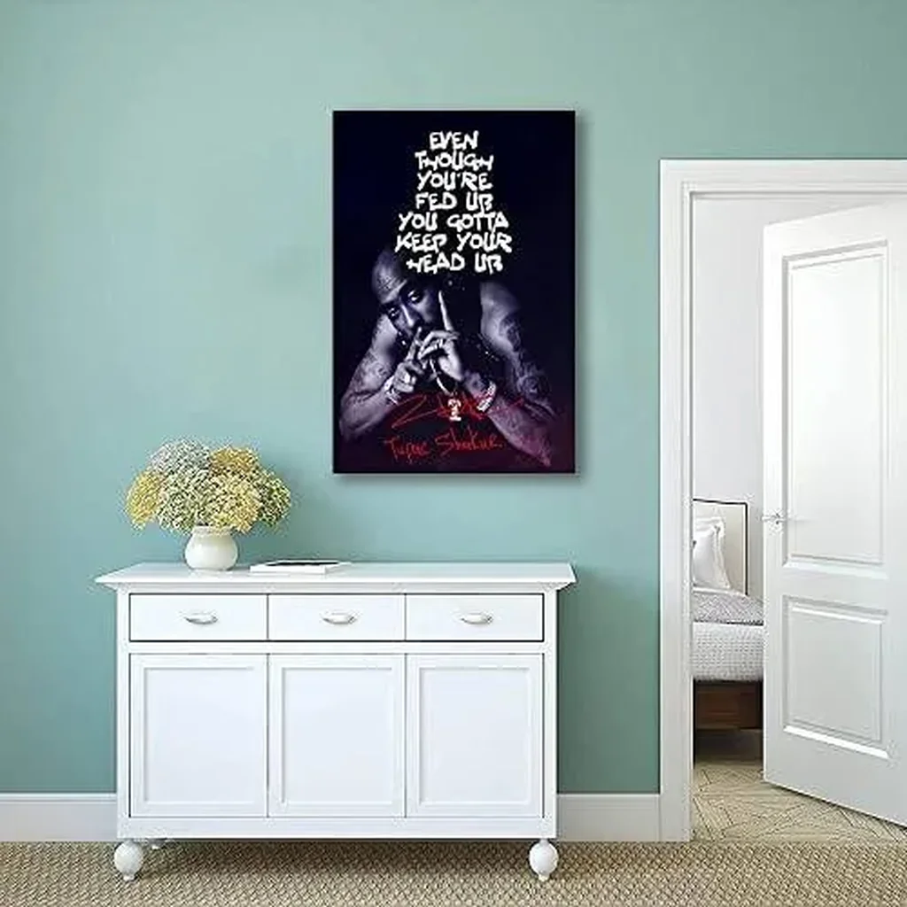 ALAYRA Heating Master Music Poster Home Decor 90s Hip Hop Rapper Music Cover Signed Limited Edition Canvas Wall Art Picture Print Bedroom Decorative Painting Souvenir Collection Gift (A, 12x18in Unfra - Image 3