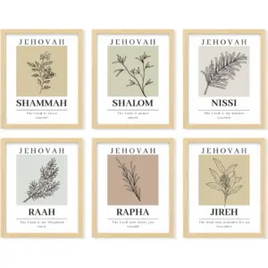 ALAYRA Hebrew Na of God Poster - Minimalist Christian Wall Art Decor, Scripture Art Prints, Bible Verse Posters, Jehovah Jireh Rapha Shalom Shammah RNissi Christian Artwork (8x10 UNFRAMED) 01