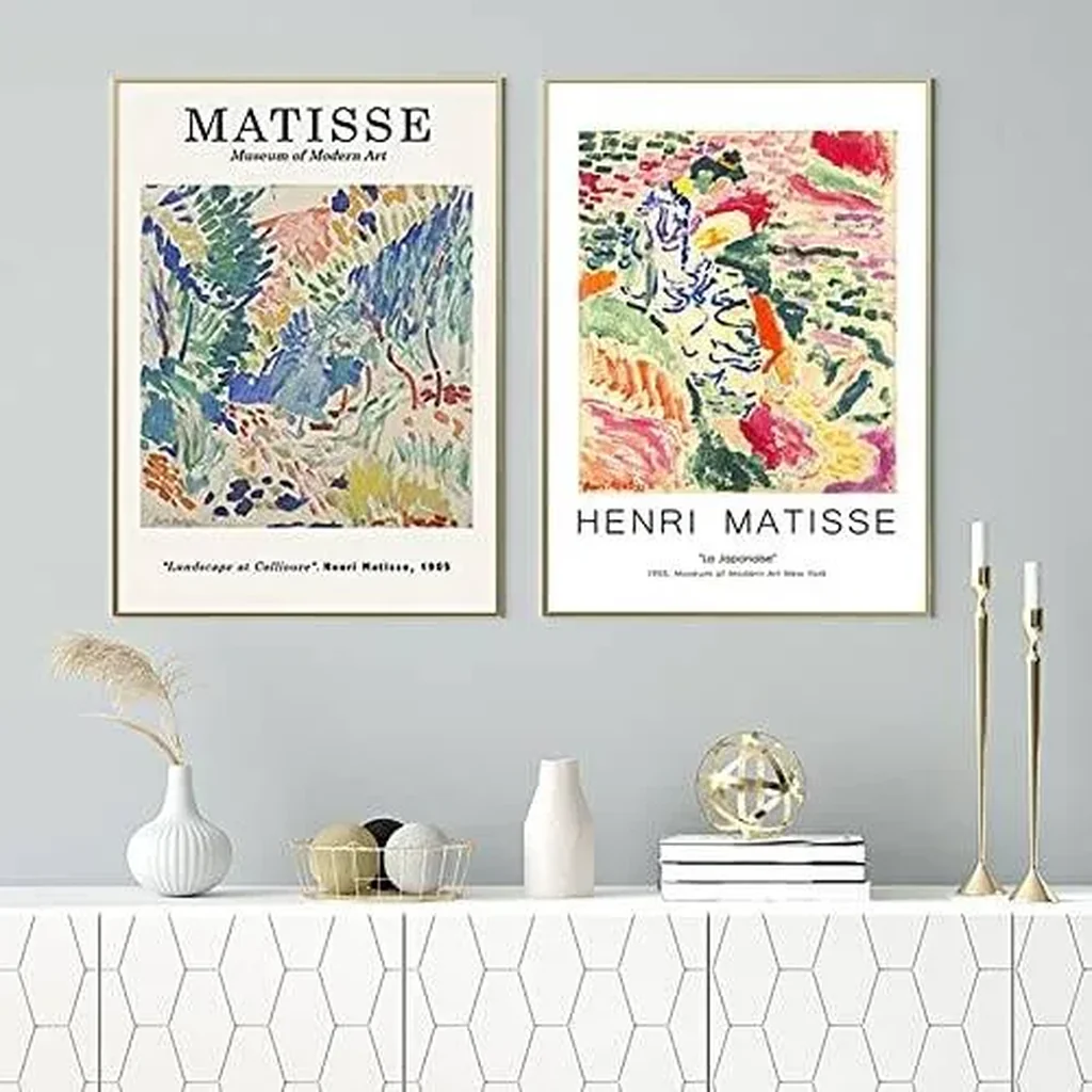 ALAYRA Henri Matisse Prints Aesthetic Pictures Mid Century Modern Wall Art Canvas Gallery Abstract Green Plants La Japonaise Still Life Pomegranates Vintage Travel Poster 20x28 Inchx3 Unframed (A) 01 - Image 2