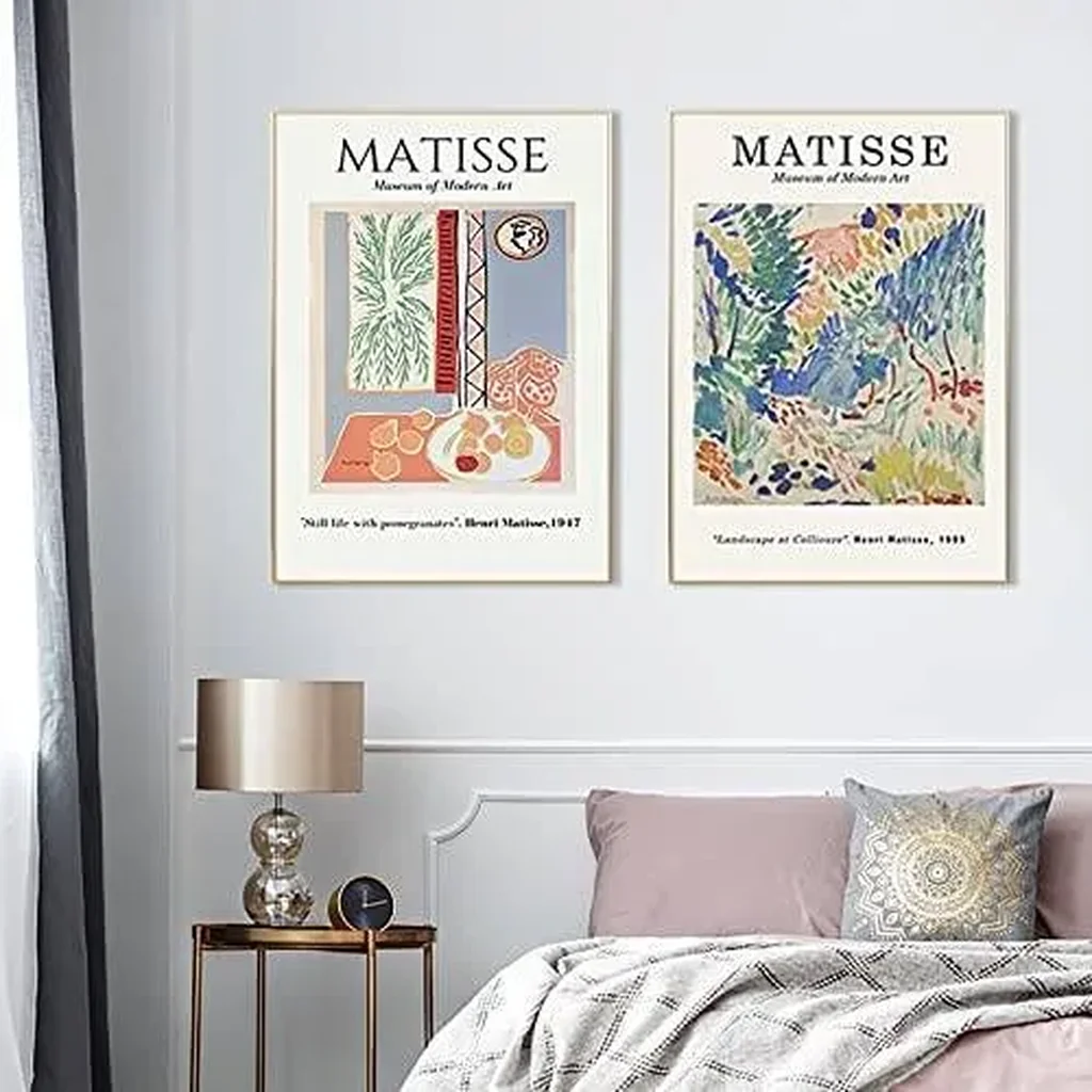 ALAYRA Henri Matisse Prints Aesthetic Pictures Mid Century Modern Wall Art Canvas Gallery Abstract Green Plants La Japonaise Still Life Pomegranates Vintage Travel Poster 20x28 Inchx3 Unframed (A) 01 - Image 3