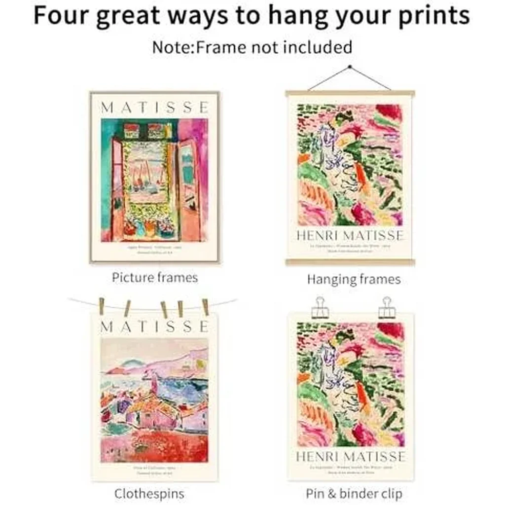 ALAYRA Henri Matisse Wall Art Prints Set of 3 Abstract Pink Flower Art Exhibition Posters for Room Bedroom 16x24 Inch Unframed 01 - Image 5