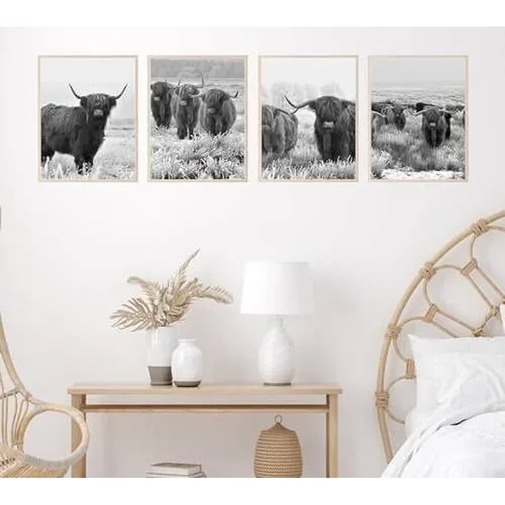 ALAYRA Highland Cow Pictures Wall Decor, Wall Art Poster, Highland Cow Picture - Unframed (8x10) 01 - Image 2
