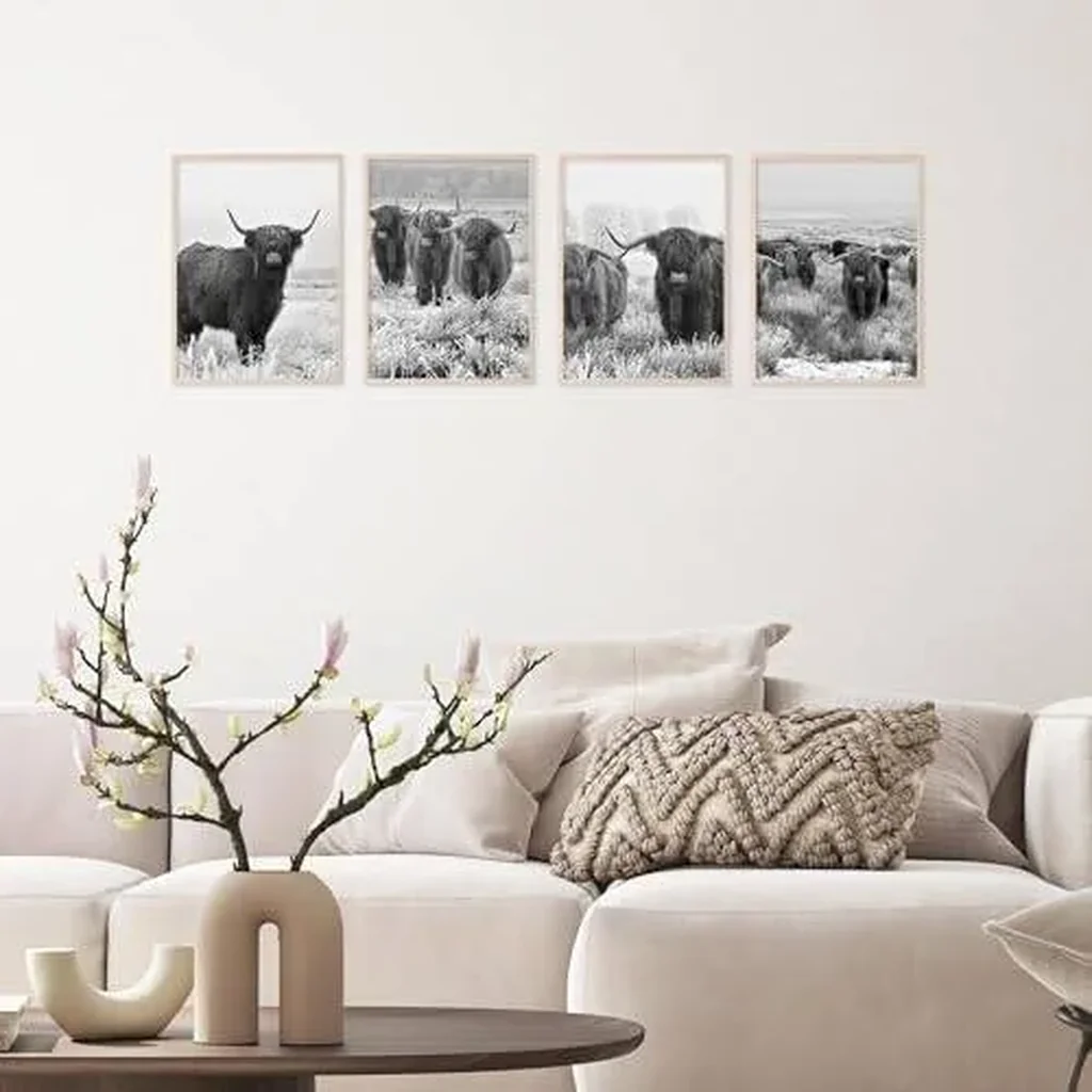 ALAYRA Highland Cow Pictures Wall Decor, Wall Art Poster, Highland Cow Picture - Unframed (8x10) 01 - Image 3