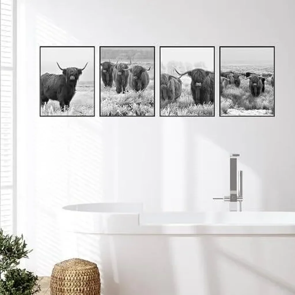 ALAYRA Highland Cow Pictures Wall Decor, Wall Art Poster, Highland Cow Picture - Unframed (8x10) 01 - Image 5