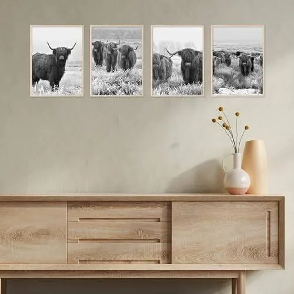 ALAYRA Highland Cow Pictures Wall Decor, Wall Art Poster, Highland Cow Picture - Unframed (8x10) 01 - Image 6