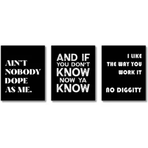 ALAYRA Hip Hop 90s Music Posters Wall Art Prints (UNFRAMED 8 x 10) African American Vintage Retro Rap Rapper Funny Bathroom Wall Decor, Restroom, Bedroom, Dorm, Posters (No Diggity Trio Black) 01