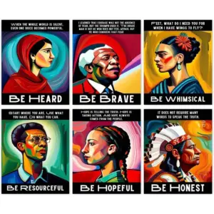ALAYRA History classroom decoration, History Posters to Inspire, Celebrity Quote Poster, Influential People Teaching Resources and Classroom DecorationHistory Classroom Decorations, Set of 6 (8"X10")N
