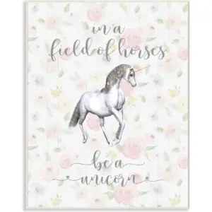 ALAYRA Home Dcor Be A Unicorn Floral Cursive Typography Wall Plaque Art, 10 x 0.5 x 15, Proudly Made in UAE 01