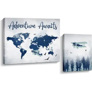 ALAYRA Home to Travel is to Live (White - A, 12X15+11X8.6 Inch) 01