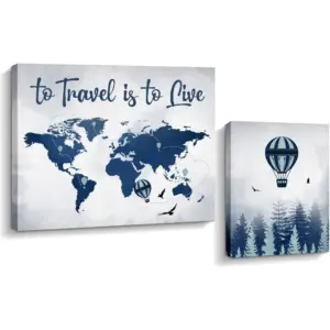 ALAYRA Home to Travel is to Live (White - T, 12X15+11X8.6 Inch) 01