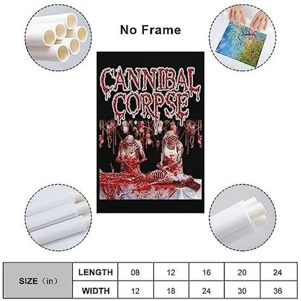 ALAYRA Horror Art Posters Cannibal Corpse Band Music Album Cover Poster Wall Art Paintings Canvas Wall Decor Home Decor Living Room Decor Aesthetic 16x24inch(40x60cm) Unframe-style 01 - Image 2