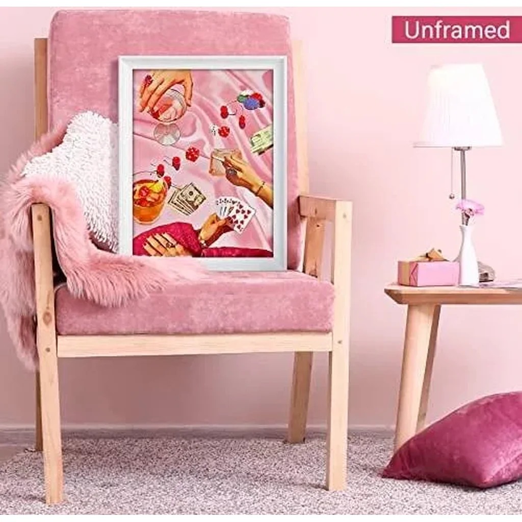 ALAYRA Hot Pink Preppy Canvas Wall Art Funny Cute Cocktail Posters Funky Cherry Disco Ball Wall Decor Pictures for Bar Party Dorm Kitchen Bathroom 12x16in Unframed 01 - Image 4