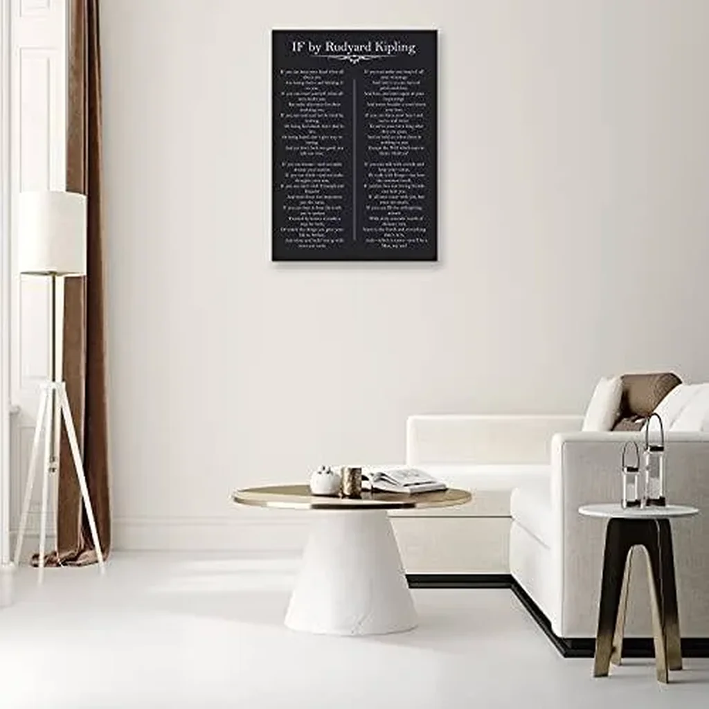 ALAYRA IF You Can Keep Your Head Rudyard Kipling Poem Motivational Wall Art Quotes Inspirational Canvas Prints Black Poster Picture Modern Decor Painting Unframed 12x18 inch (No Framed -Canvas Poster) - Image 2