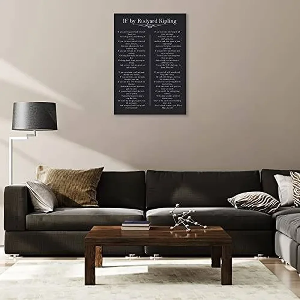 ALAYRA IF You Can Keep Your Head Rudyard Kipling Poem Motivational Wall Art Quotes Inspirational Canvas Prints Black Poster Picture Modern Decor Painting Unframed 12x18 inch (No Framed -Canvas Poster) - Image 3
