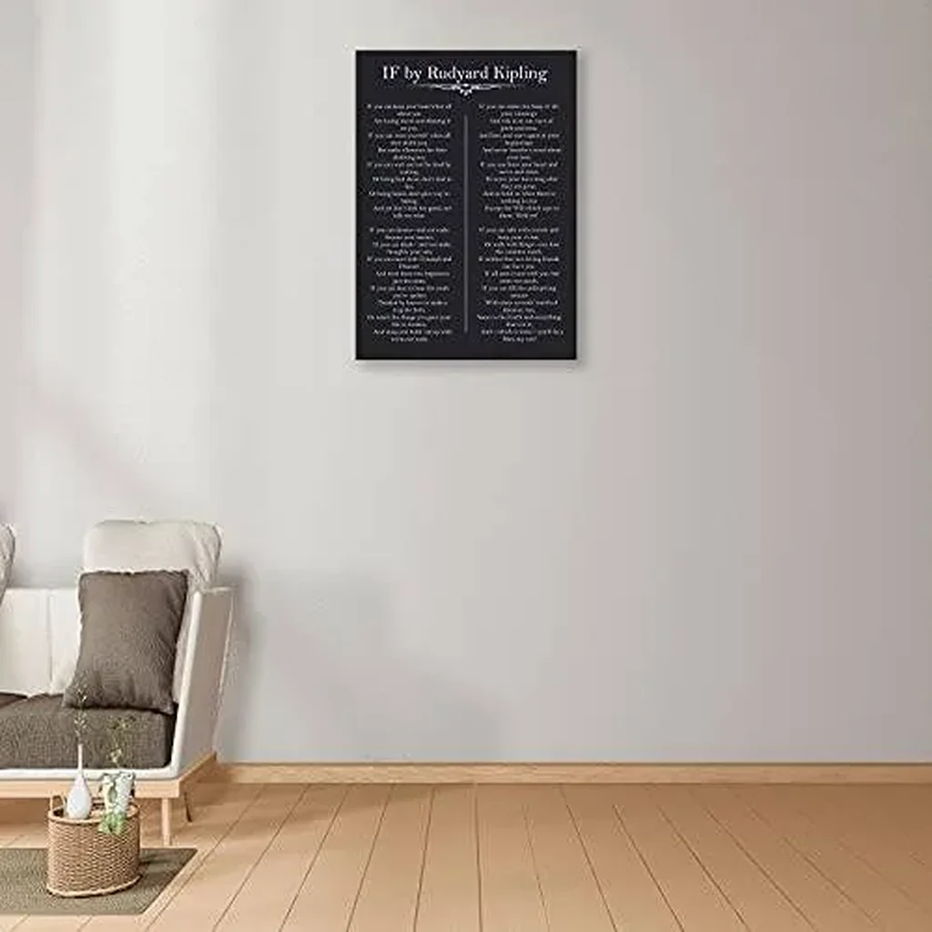 ALAYRA IF You Can Keep Your Head Rudyard Kipling Poem Motivational Wall Art Quotes Inspirational Canvas Prints Black Poster Picture Modern Decor Painting Unframed 12x18 inch (No Framed -Canvas Poster) - Image 4