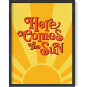 ALAYRA Indie Posters and Hippie Posters for Bedroom - Beatles Lyrics Wall Art Indie Pictures Wall Decor Lyrical Artworks Beatles Lyrics Art UNFRAMED 12"x16" (Here Co the Sun) 01