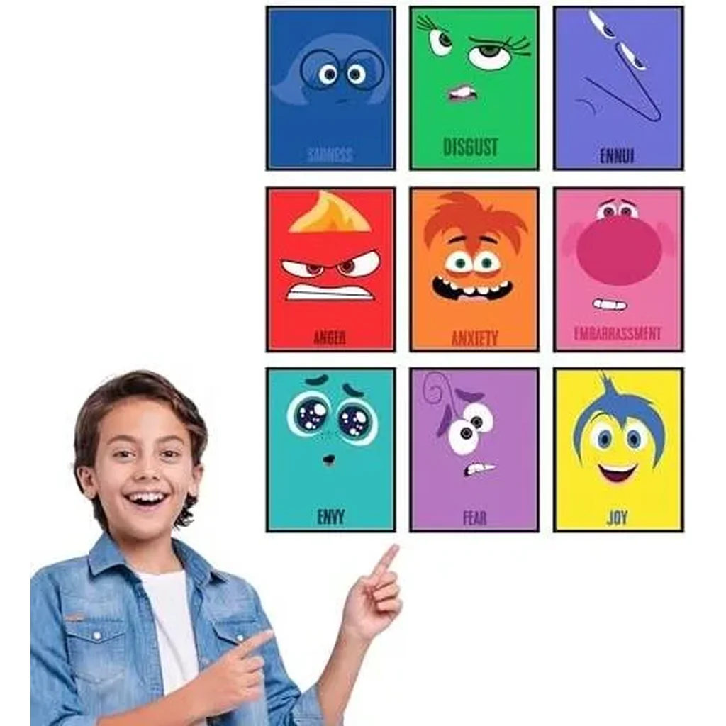 ALAYRA Inside Out 2 Poster - Inside Out Characters Joy Anger Anxiety Fear Envy Sadness, Feelings and Emotions Posters For Classroom, Elementary Classroom Wall Decor - Unframed Set of 9 (8x10) 01 - Image 3