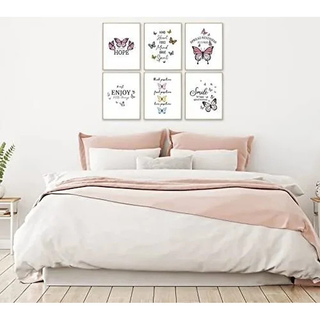 ALAYRA Inspirational Butterfly Wall Art Set of 6 Motivational Positive Quotes Canvas Prints - Vibrant Posters for Home Decor, Women Bedroom, Girls Room and Office Unframed 8x10in 01 - Image 5