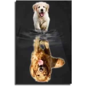 ALAYRA Inspirational Canvas Print Mindset is Everything Entrepreneur Quotations Poster Dog Painting Motivational Picture for Office Gym Room Unframed (16x24inch, Mindset 14) 01